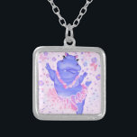 Prima Ballerina Hippo - lägg till Bild / text Silverpläterat Halsband<br><div class="desc">Prima Ballerina Hippo</div>