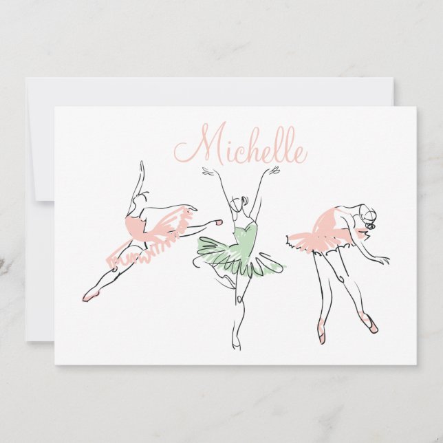 Prima Ballerina Personlig Stationery Anteckningskort (Framsida)