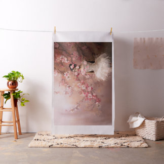 Prima Ballerina Rosa Blommigt Blommar Porträtt Art Tyg