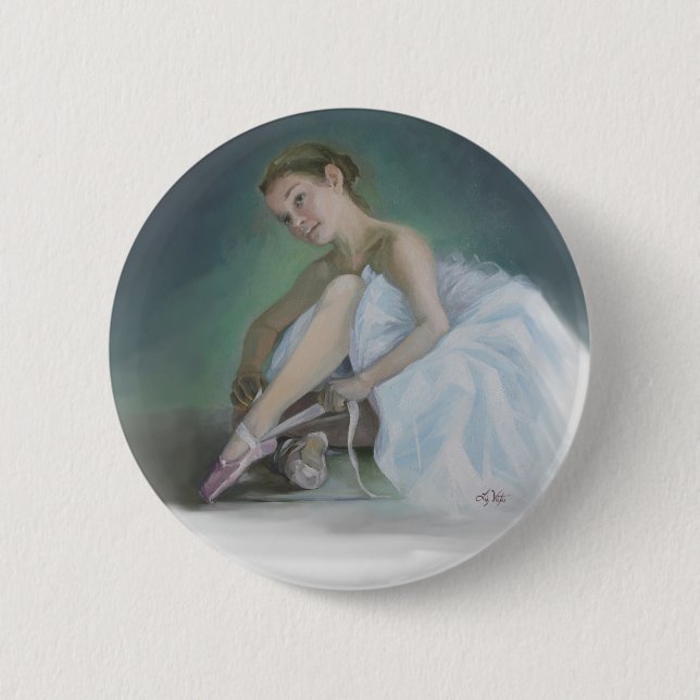 Prima Ballerina Round Button Knapp (Framsida)