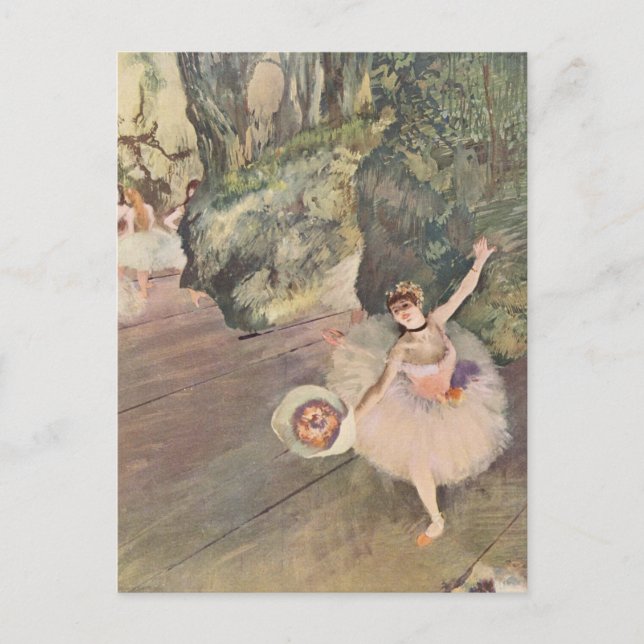 Prima Ballerina tar en bugning Edgar Degas Vykort (Framsida)