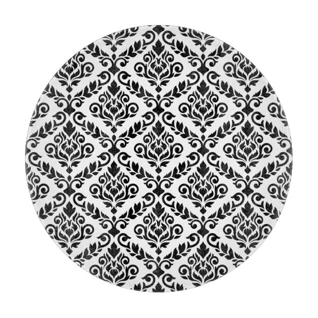 Prima Damask Pattern Black on White (Framsidan)
