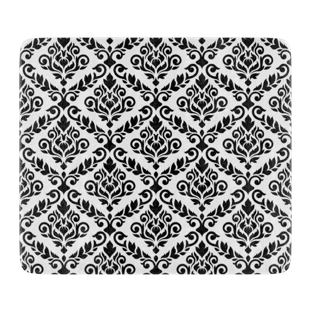 Prima Damask Pattern Black on White (Framsidan)