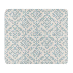 Prima Damask Pattern Blue på Cream