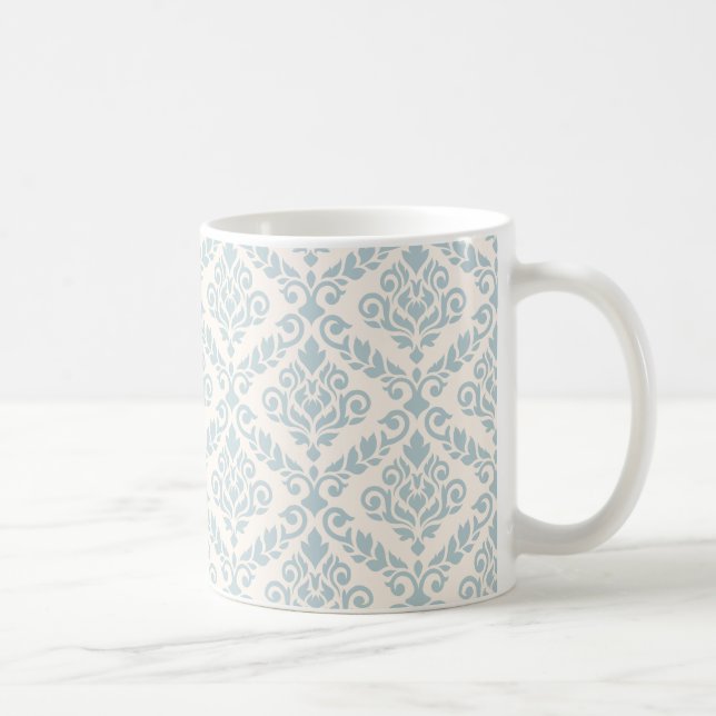 Prima Damask Pattern Blue på Cream Kaffemugg (Höger)