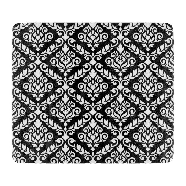 Prima Damask Pattern White på Black (Framsidan)