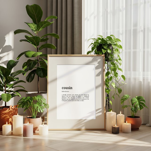 Prima Definition Poster | Funny Cousin Gift Print (Skapare uppladdad)