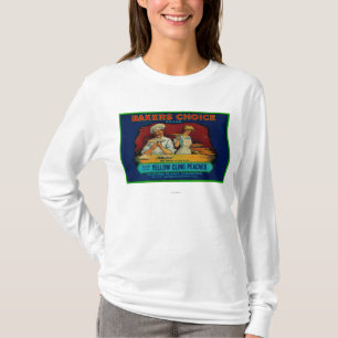 Prima persikaetikett för bagare t shirt