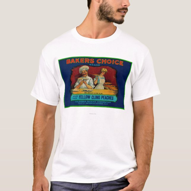 Prima persikaetikett för bagare t-shirt (Framsida)