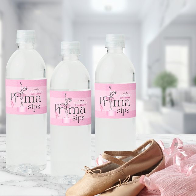 Prima Sips Water Bottle Label Vattenflaskor Etikett (Skapare uppladdad)