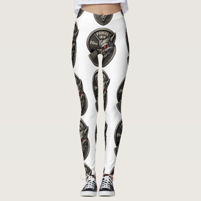 Primal Iron Wolf Gym Sträckplattor Grafisk T-Shirt Leggings (Framsida)