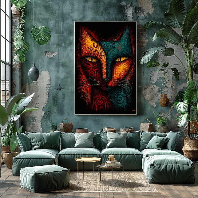 Primal Kattorakel Abstrakt Konst – Expressionistis Poster (Skapare uppladdad)