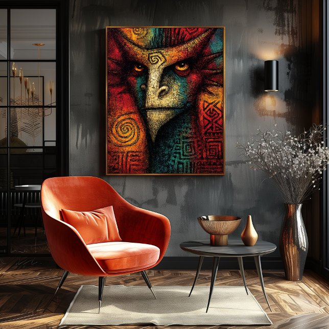 Primal Spirit Mask Abstrakt – Expressionistisk tri Poster (Skapare uppladdad)