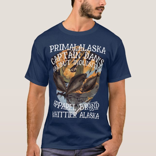 PRIMALALASKA KAPTEN DAN'S HALIBUT-UTREDNING T SHIRT (Framsida)
