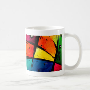 Primär abstrakt Groovy konst Kaffemugg