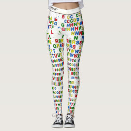 Primär alfabetlatin märker färgrika ABC Leggings