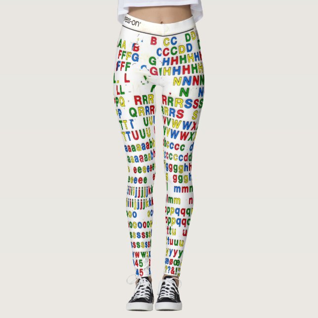 Primär alfabetlatin märker färgrika ABC Leggings (Framsida)