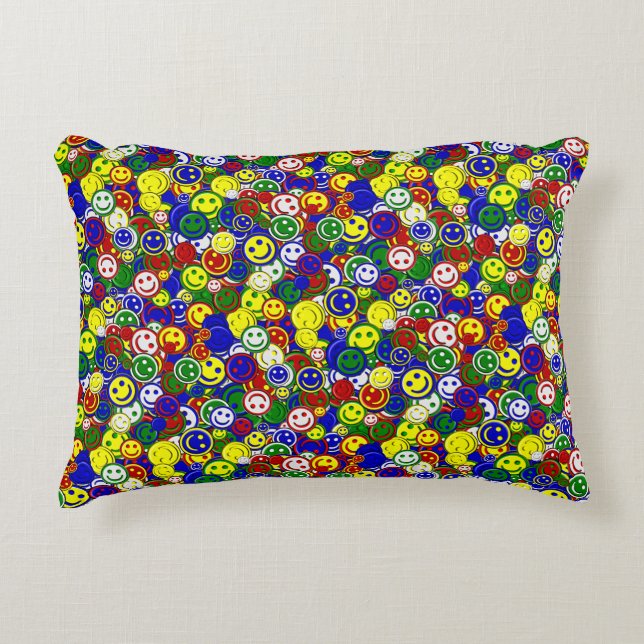 Primär Ansikte-Pärlor-BLUE-ACCENT PILLOW Prydnadskudde (Framsidan)