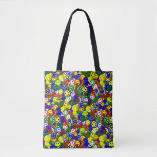 Primär Ansikte-Pärlor-GRÖNT-ALLOVER TOTE BAG Tygkasse