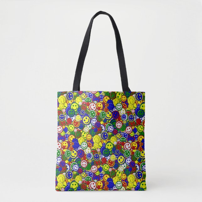Primär Ansikte-Pärlor-GULT-ALLOVER TOTE BAG Tygkasse (Framsida)