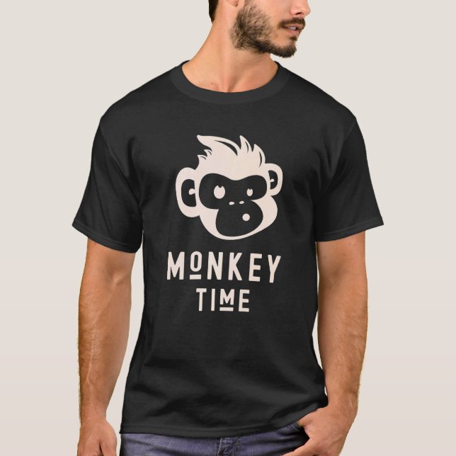 Primär chimp för apa-tidskorp, monetär nyckel t shirt (Framsida)