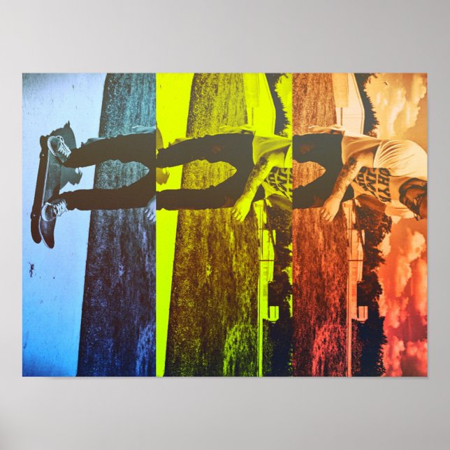 Primär Färg-skateboarding Poster (Framsidan)
