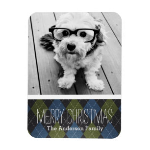 Primär jul med ett foto magnet