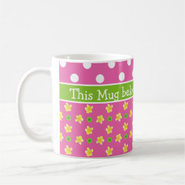 Primär kaffe Mugg: Personalisera: Rosa Polka dots Kaffemugg