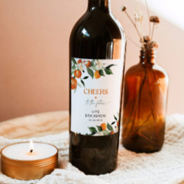 Primär möhippa för citrustema vinflaska etikett