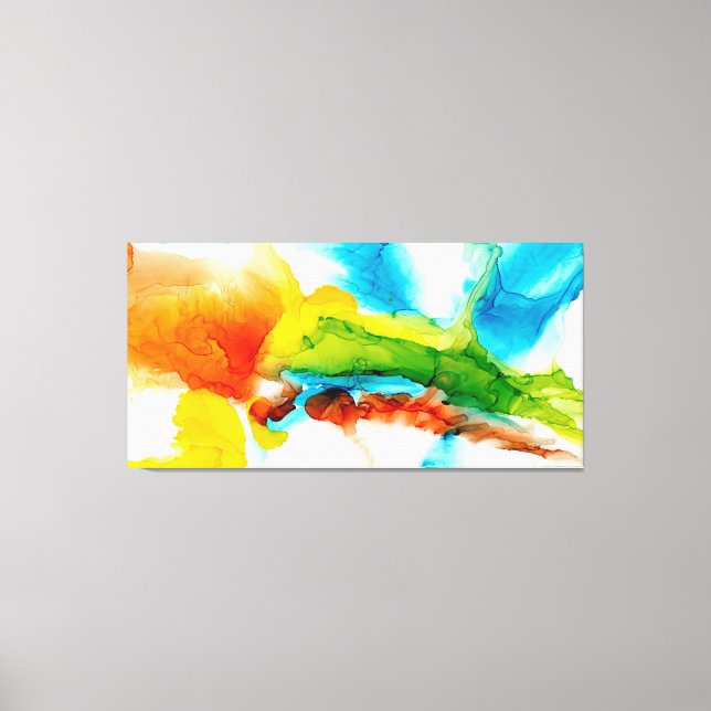 Primär plumma - vattenfärger canvastryck (Framsida)