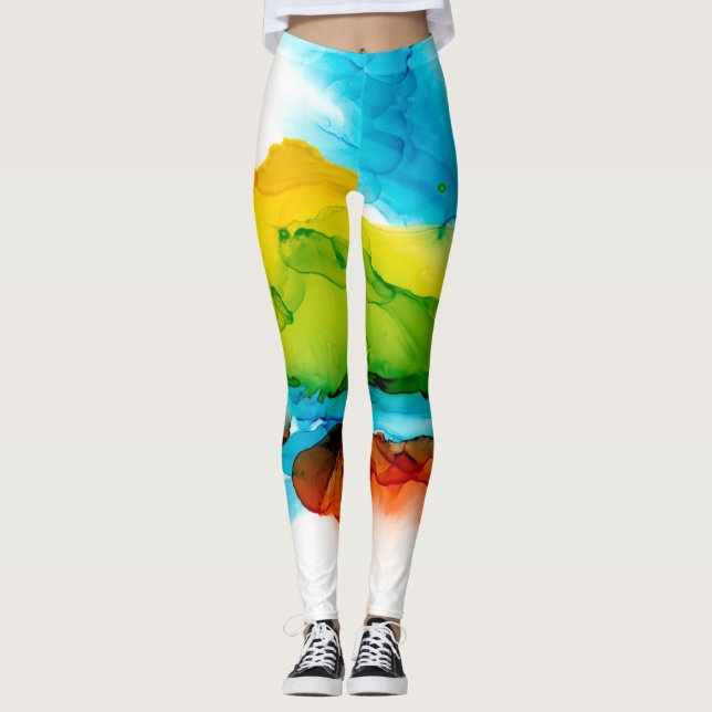 Primär plumma - vattenfärger leggings (Framsida)