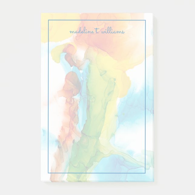 Primär plumma - vattenfärger post-it block (Framsida)