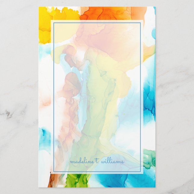 Primär plump - vattenfärger brevpapper (Framsida)