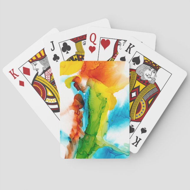 Primär plump - vattenfärger casinokort (Baksidan)