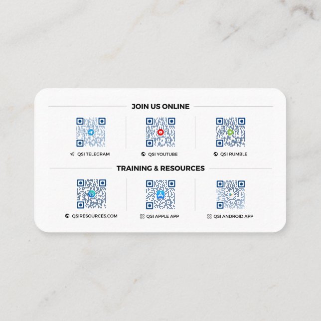 Primär QSI-Logotyp - Affärskort Visitkort (Baksida)