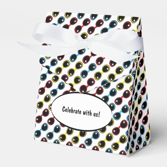 Primär retro-solglasögon presentaskar (Framsidan Sidan)