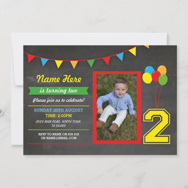 Primära Färg-dagskorgar, andra foto Inbjudningar (Framsida)