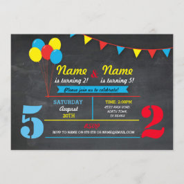 Primära Färg-födelsedagstjuren Boys ANY AGE Inbjud Inbjudningar