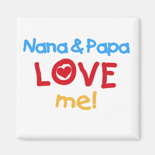 Primära färger Nana och pappan älskar mig Magnet