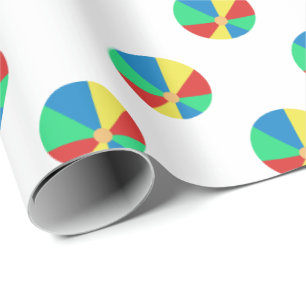 Primära färgstrandbollar presentpapper