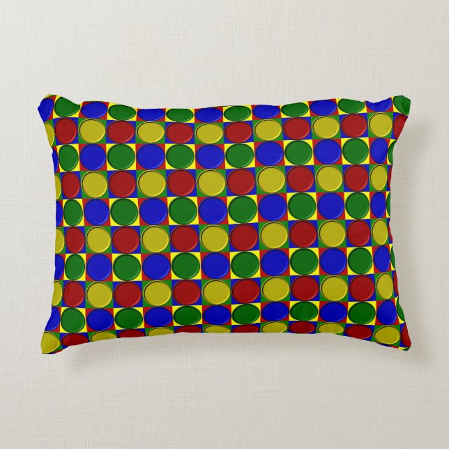 Primära fyrkanter omvända punkter-AKCENT-PILLOW Prydnadskudde (Framsidan)