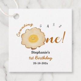 Primära märkord för Cute Fried Egg 1:a födelsedage Gåvor Etiketter