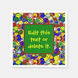 Primära NAPKINS-PAPPRA NAPKINS-Pärlor Lycklig 3-GR Pappersservett