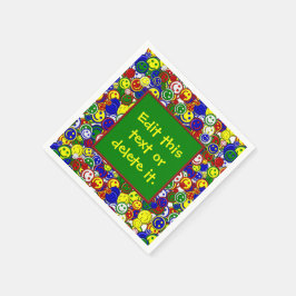 Primära NAPKINS-PAPPRA NAPKINS-Pärlor Lycklig 3-GR Pappersservett