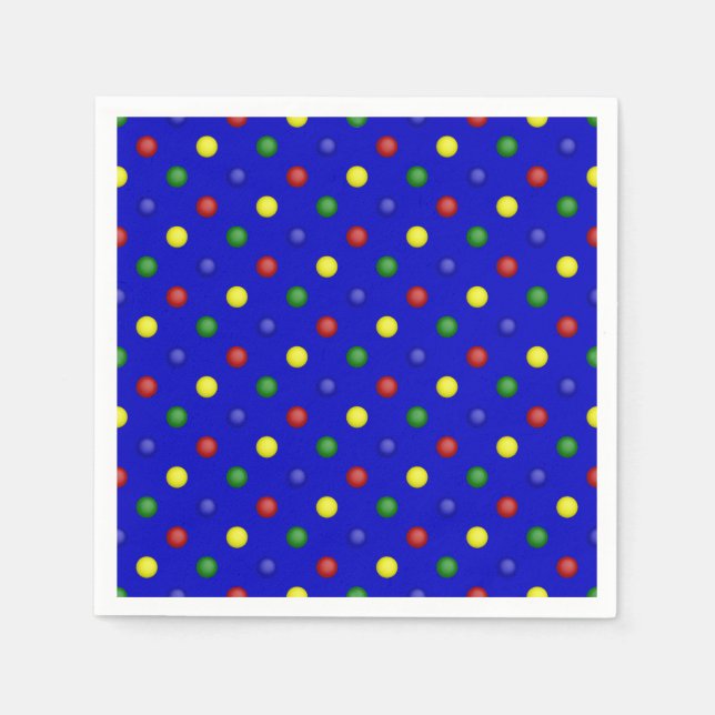Primära Polka dots-blå Pappra blöjor Pappersservett (Framsidan)