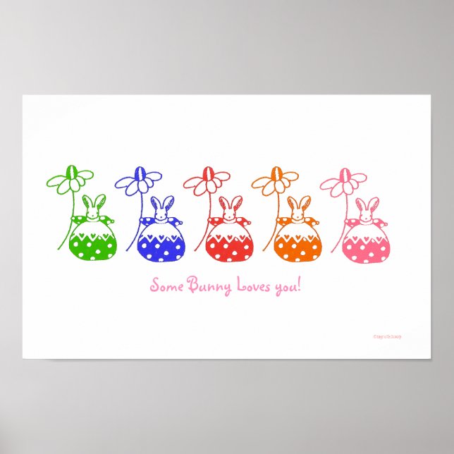 Primärfärgad Daisy Bunny-poster Poster (Framsidan)
