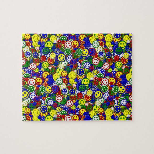 Primärt Ansikte Pärlor,BLUE-JIGSAW PUZZZLE Pussel (Horisontell)