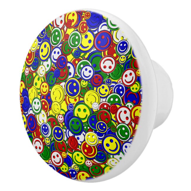 Primärt Ansikte-Pärlor-GULT-CERAMIC KNOB Knopp (Höger)