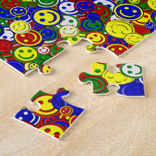 Primärt Ansikte Pärlor,RED-JIGSAW PUZZZLE Pussel