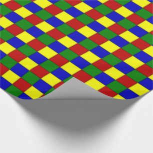 Primärt Färg,Avfasad kvadrat-GIFT WRAPPING PAPPER Presentpapper